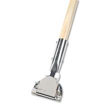 Clip-On Dust Mop Handle, Lacquered Wood, Swivel Head, 1" Dia. x 60in Long