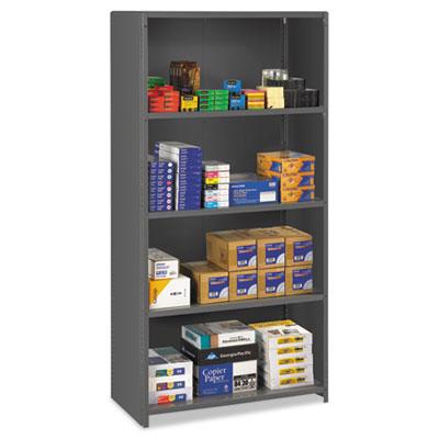 View larger image of Closed Commercial Steel Shelving, Five-Shelf, 36w x 18d x 75h, Medium Gray