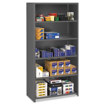View larger image of Closed Commercial Steel Shelving, Six-Shelf, 36w x 18d x 75h, Medium Gray