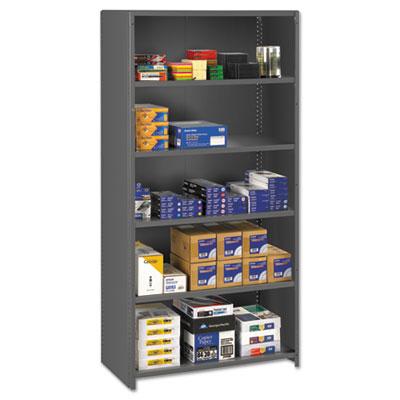 View larger image of Closed Commercial Steel Shelving, Six-Shelf, 36w x 24d x 75h, Medium Gray
