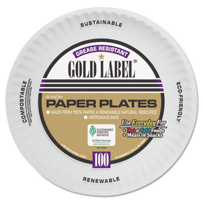 View larger image of Coated Paper Plates, 9 Inches, White, Round, 100/Pack