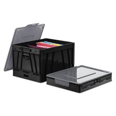 View larger image of Collapsible Crate, Letter/Legal Files, 17.25" x 14.25" x 10.5", Black/Gray, 2/Pack