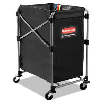 View larger image of One-Compartment Collapsible X-Cart, Synthetic Fabric, 4.98 cu ft Bin, 20.33" x 24.1" x 34", Black/Silver
