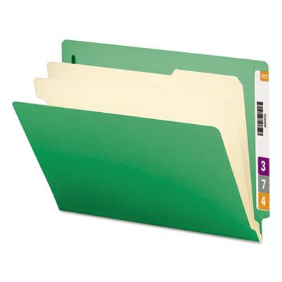 View larger image of Colored End Tab Classification Folders with Dividers, 2 Dividers, Letter Size, Green, 10/Box