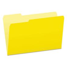 Colored File Folders, 1/3-Cut Tabs, Legal Size, Yellowith Light Yellow, 100/Box