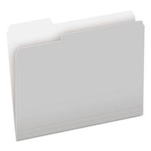 Colored File Folders, 1/3-Cut Tabs, Letter Size, Gray/Light Gray, 100/Box