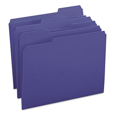 View larger image of Colored File Folders, 1/3-Cut Tabs, Letter Size, Navy Blue, 100/Box