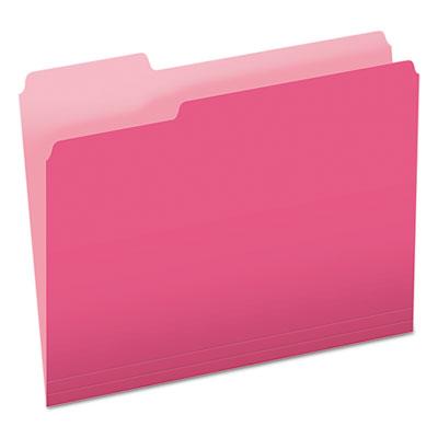 View larger image of Colored File Folders, 1/3-Cut Tabs, Letter Size, Pink/Light Pink, 100/Box