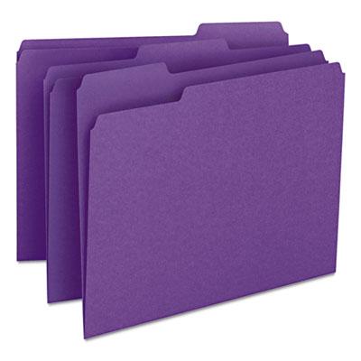 View larger image of Colored File Folders, 1/3-Cut Tabs, Letter Size, Purple, 100/Box