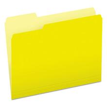 Colored File Folders, 1/3-Cut Tabs, Letter Size, Yellowith Light Yellow, 100/Box