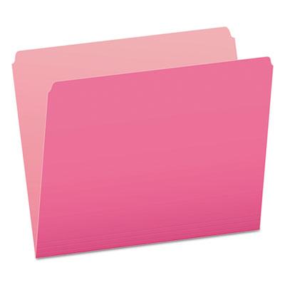 View larger image of Colored File Folders, Straight Tab, Letter Size, Pink/Light Pink, 100/Box