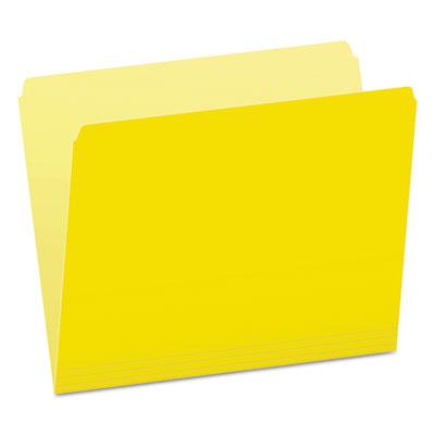 View larger image of Colored File Folders, Straight Tab, Letter Size, Yellowith Light Yellow, 100/Box