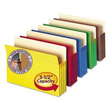 Colored File Pockets, 3.5" Expansion, Legal Size, Assorted, 5/Pack