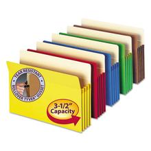 Colored File Pockets, 3.5" Expansion, Letter Size, Assorted, 5/Pack