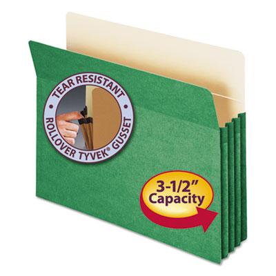 View larger image of Colored File Pockets, 3.5" Expansion, Letter Size, Green