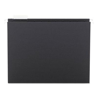 View larger image of Colored Hanging File Folders with 1/5 Cut Tabs, Letter Size, 1/5-Cut Tabs, Black, 25/Box