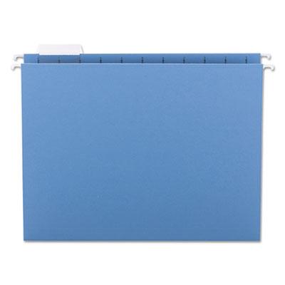 View larger image of Colored Hanging File Folders with 1/5 Cut Tabs, Letter Size, 1/5-Cut Tabs, Blue, 25/Box