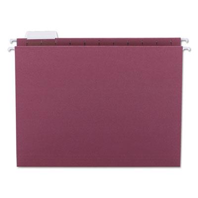 View larger image of Colored Hanging File Folders with 1/5 Cut Tabs, Letter Size, 1/5-Cut Tabs, Maroon, 25/Box