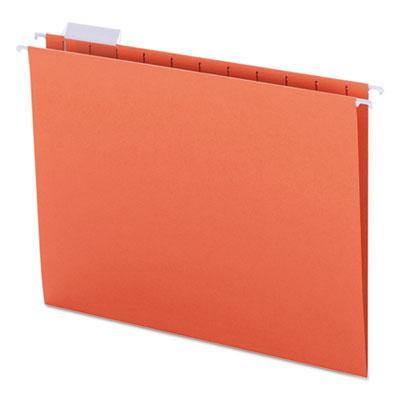 View larger image of Colored Hanging File Folders with 1/5 Cut Tabs, Letter Size, 1/5-Cut Tabs, Orange, 25/Box