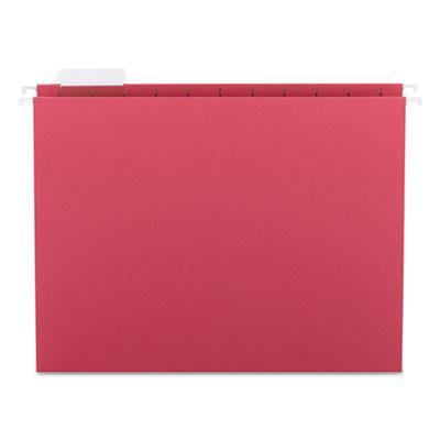 View larger image of Colored Hanging File Folders with 1/5 Cut Tabs, Letter Size, 1/5-Cut Tabs, Red, 25/Box