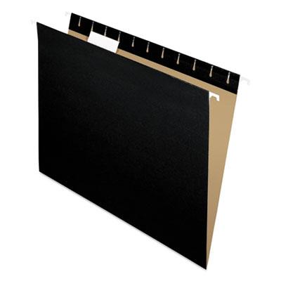 View larger image of Colored Hanging Folders, Letter Size, 1/5-Cut Tabs, Black, 25/Box