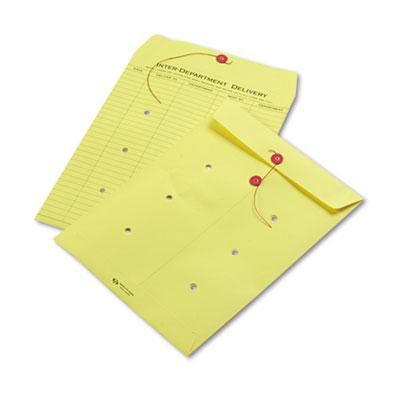 View larger image of Colored Paper String & Button Interoffice Envelope, #97, One-Sided Five-Column Format, 10 x 13, Yellow, 100/Box