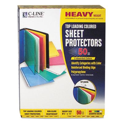 View larger image of Colored Polypropylene Sheet Protectors, Assorted Colors, 2", 11 x 8 1/2, 50/BX