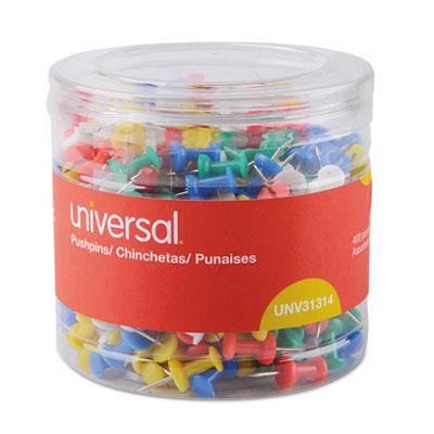 View larger image of Colored Push Pins, Plastic, Assorted, 0.38", 400/Pack