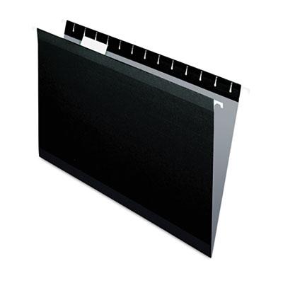 View larger image of Colored Reinforced Hanging Folders, Legal Size, 1/5-Cut Tabs, Black, 25/Box