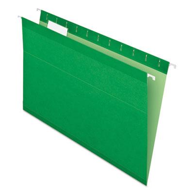View larger image of Colored Reinforced Hanging Folders, Legal Size, 1/5-Cut Tabs, Bright Green, 25/Box