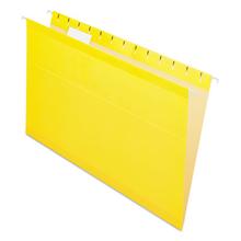 Colored Reinforced Hanging Folders, Legal Size, 1/5-Cut Tabs, Yellow, 25/Box