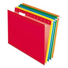 Colored Reinforced Hanging Folders, Letter Size, 1/5-Cut Tabs, Assorted Bright Colors, 25/Box