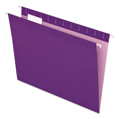 View larger image of Colored Reinforced Hanging Folders, Letter Size, 1/5-Cut Tabs, Violet, 25/Box