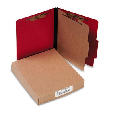 View larger image of ColorLife PRESSTEX Classification Folders, 2" Expansion, 1 Divider, 4 Fasteners, Letter Size, Executive Red Exterior, 10/Box