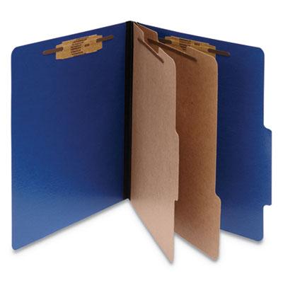 View larger image of ColorLife PRESSTEX Classification Folders, 3" Expansion, 2 Dividers, 6 Fasteners, Letter Size, Dark Blue Exterior, 10/Box