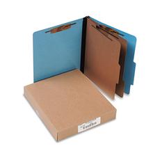 ColorLife PRESSTEX Classification Folders, 2 Dividers, Letter Size, Light Blue, 10/Box