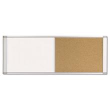 Combo Cubicle Workstation Dry Erase/Cork Board, 36 x 18, Tan/White Surface, Aluminum Frame