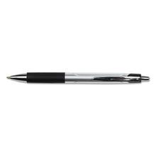 Comfort Grip Ballpoint Pen, Retractable, Medium 1 mm, Black Ink, Silver/Black Barrel, Dozen