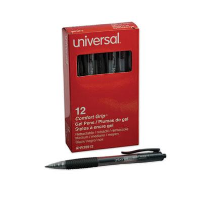 View larger image of Comfort Grip Gel Pen, Retractable, Medium 0.7 mm, Black Ink, Clear/Black Barrel, Dozen