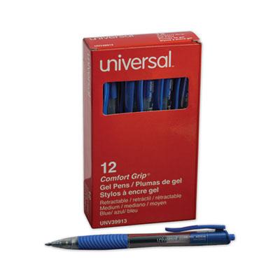 View larger image of Comfort Grip Gel Pen, Retractable, Medium 0.7 mm, Blue Ink, Clear/Blue Barrel, Dozen