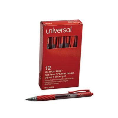 View larger image of Comfort Grip Gel Pen, Retractable, Medium 0.7 mm, Red Ink, Clear/Red Barrel, Dozen