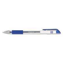 Comfort Grip Gel Pen, Stick, Medium 0.7 mm, Blue Ink, Clear/Blue Barrel, Dozen