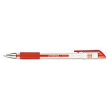 Comfort Grip Gel Pen, Stick, Medium 0.7 mm, Red Ink, Clear/Red Barrel, Dozen