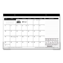 Compact Desk Pad, 18 x 11, White Sheets, Black Binding, Clear Corners, 12-Month (Jan to Dec): 2024