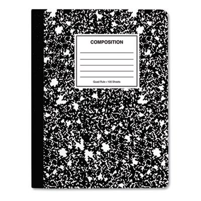View larger image of Quad Rule Composition Book, Quadrille Rule (4 sq/in), Black Marble Cover, (100) 9.75 x 7.5 Sheets