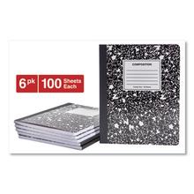 Composition Book, Medium/College Rule, Black Marble Cover, (100) 9.75 x 7.5 Sheets, 6/Pack