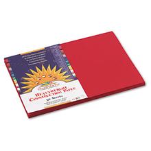 SunWorks Construction Paper, 50 lb Text Weight, 12 x 18, Holiday Red, 50/Pack