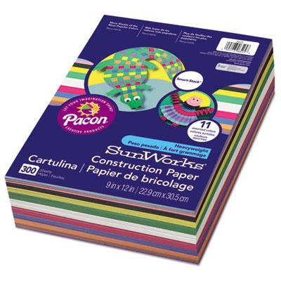 View larger image of SunWorks Construction Paper Smart-Stack, 50 lb Text Weight, 9 x 12, Assorted, 300/Pack
