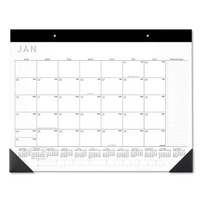 View larger image of Contemporary Monthly Desk Pad, 22 x 17, White Sheets, Black Binding/Corners,12-Month (Jan to Dec): 2024
