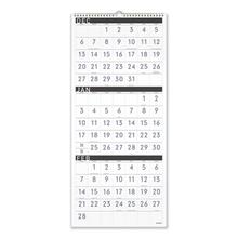 Three-Month Reference Wall Calendar, Contemporary Artwork/Formatting, 12 x 27, White Sheets, 15-Month (Dec-Feb): 2022 to 2024